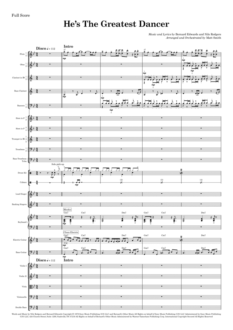 He's The Greatest Dancer He's The Greatest Dancer Full Orchestra scores gallery preview page 1