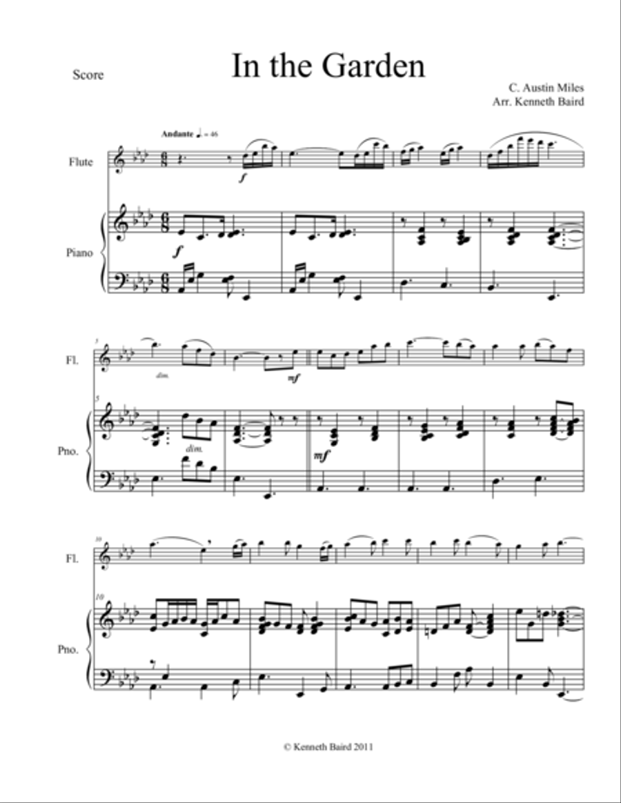In the Garden Flute Solo scores gallery preview page 1