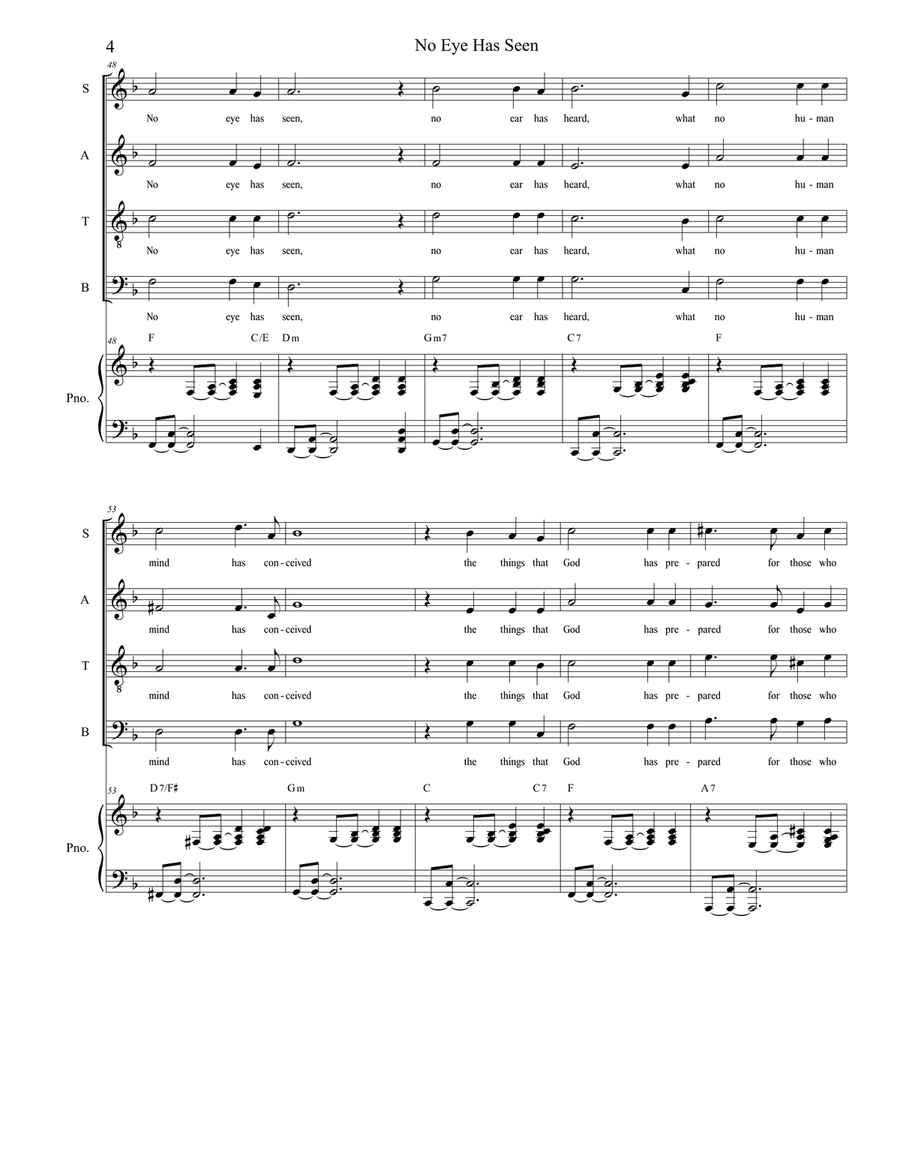 No Eye Has Seen 4-Part scores gallery preview page 4