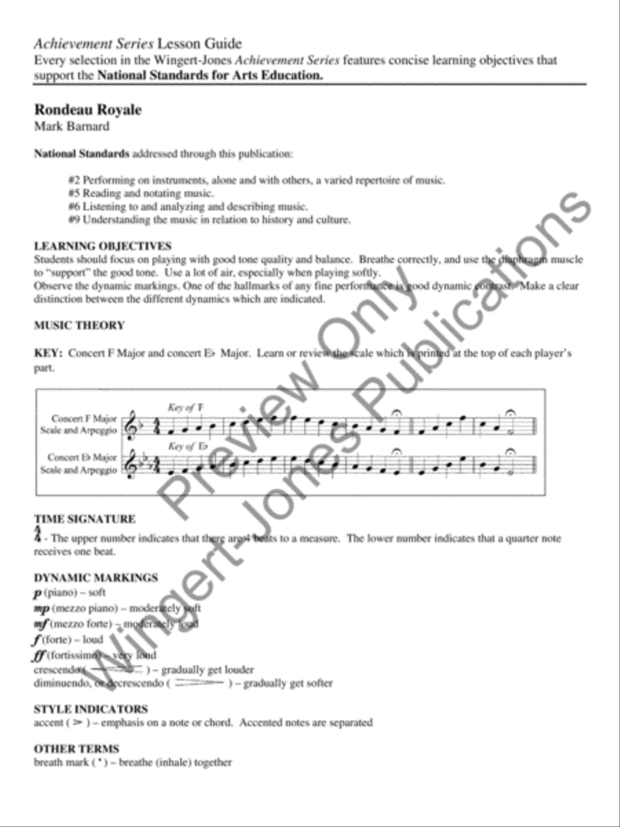 Rondeau Royale Concert Band scores gallery preview page 4