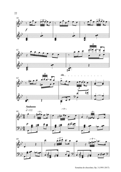Sonatina de chocolate, Op.3 (para piano) (2017) - III. Animado image number null