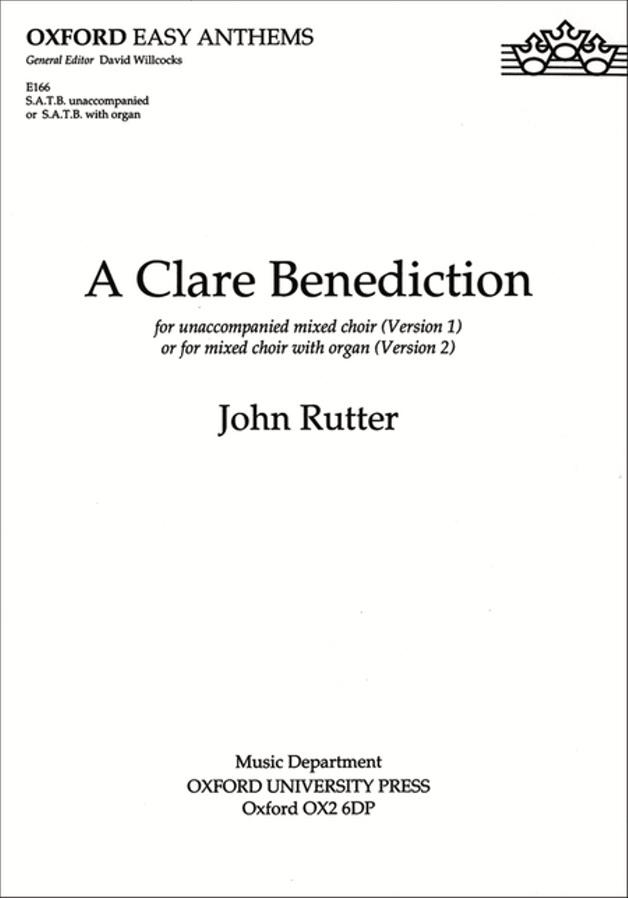 A Clare Benediction 4-Part scores gallery preview page 1