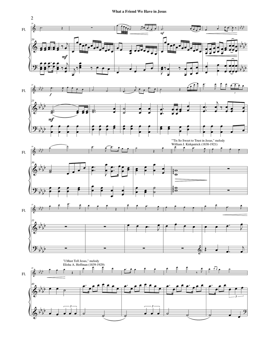 What A Friend We Have In Jesus Flute Solo scores gallery preview page 3