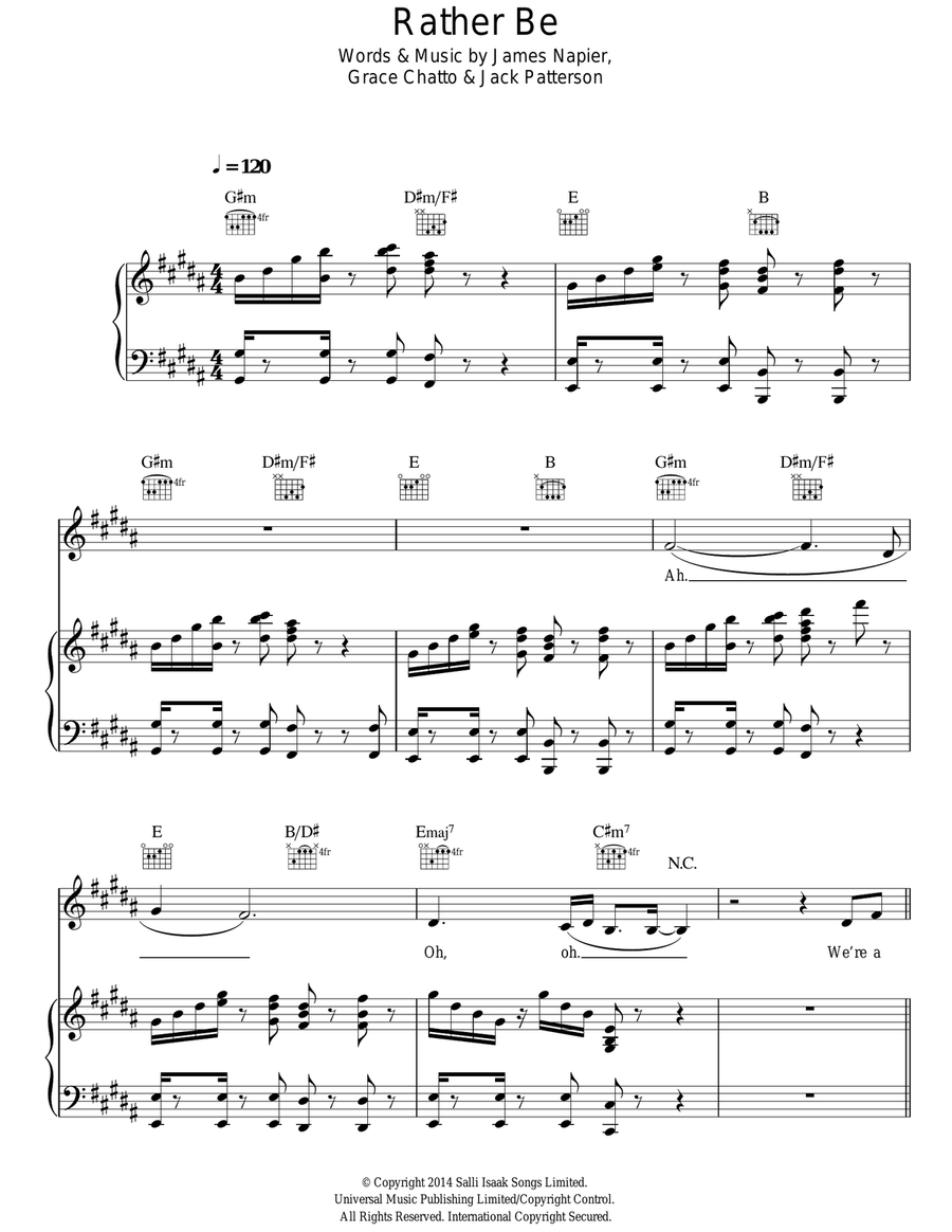 Rather Be Acoustic Guitar scores gallery preview page 1