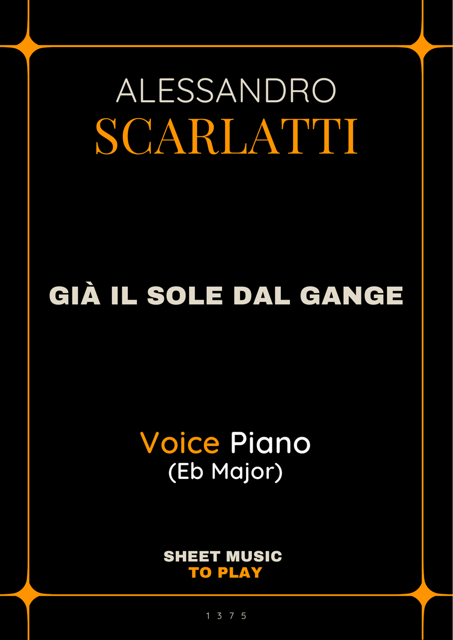 Scarlatti - Già il sole dal Gange - Voice and Piano - Eb Major Piano, Vocal scores gallery preview page 1