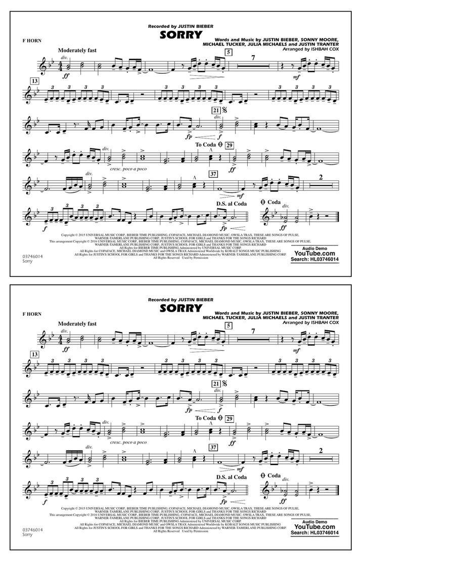 Sorry - F Horn