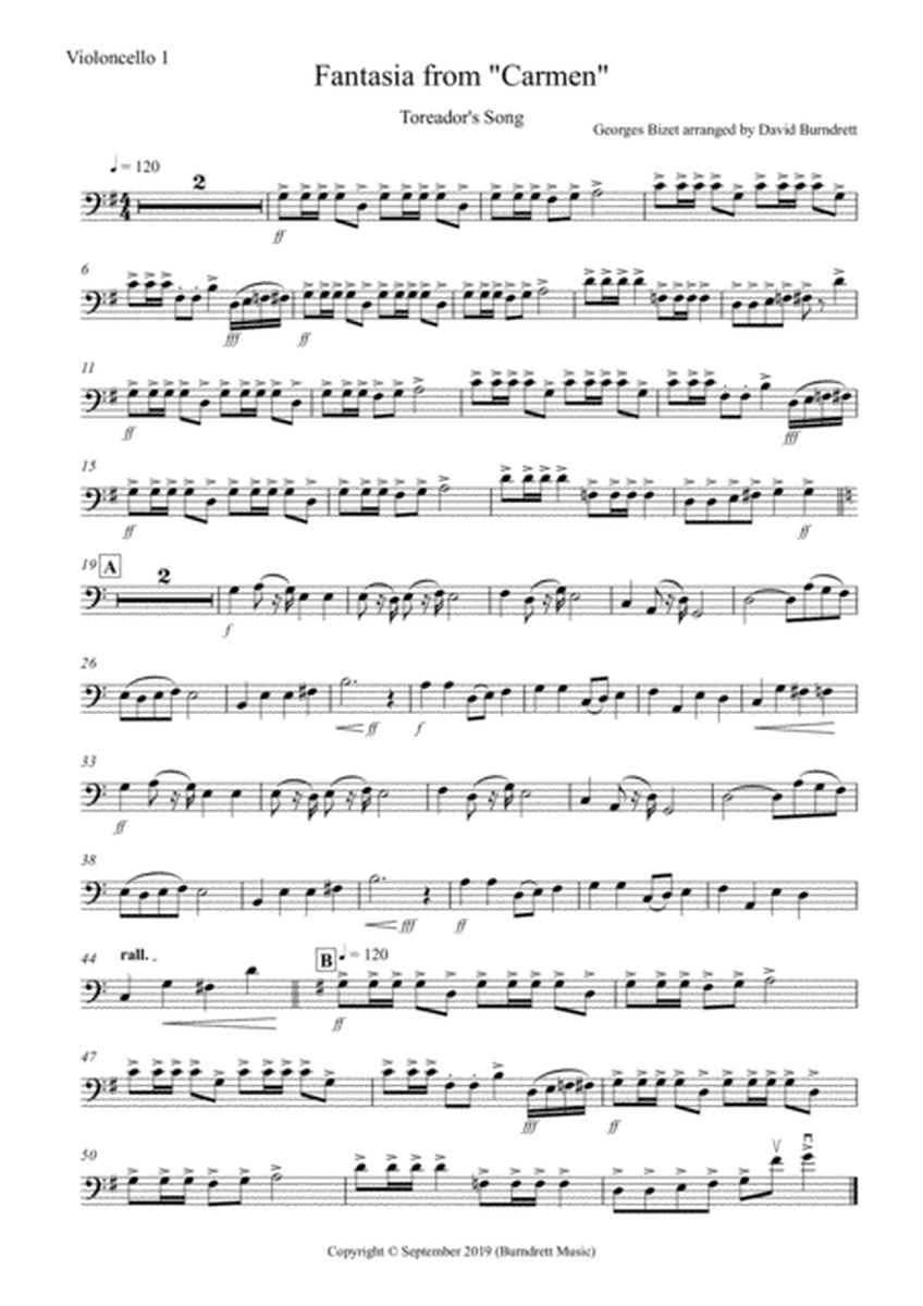 Toreador's Song (Fantasia from Carmen) for Cello Quartet image number null
