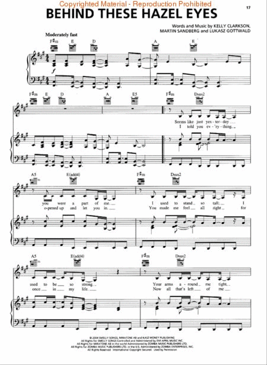 Kelly Clarkson - Breakaway Piano, Vocal, Guitar scores gallery preview page 2