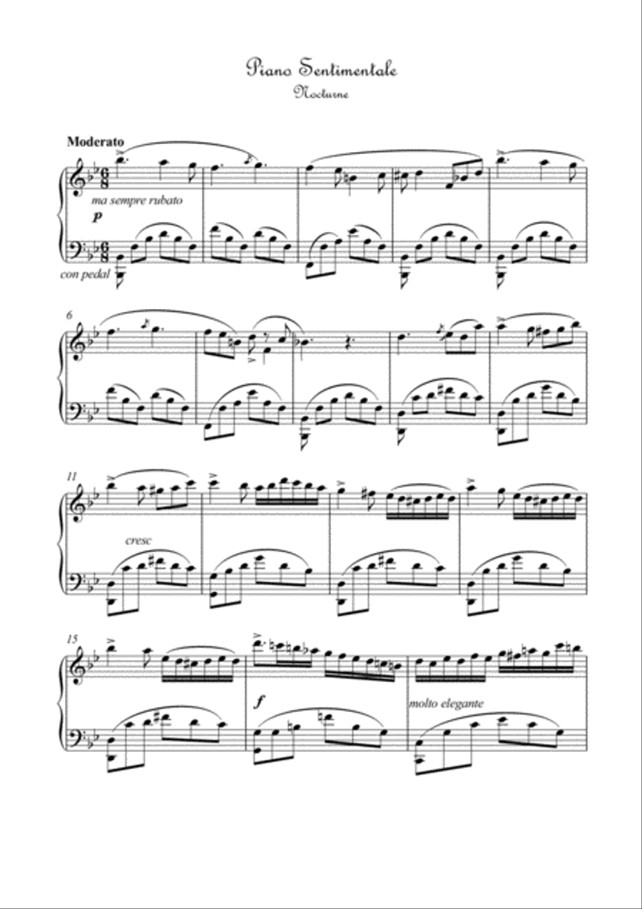 Masterpieces for solo Piano Sentimental Piano Solo scores gallery preview page 4