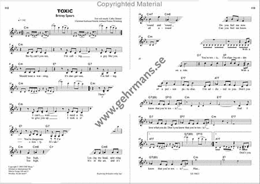 Pop 2004 Piano, Vocal, Guitar scores gallery preview page 8