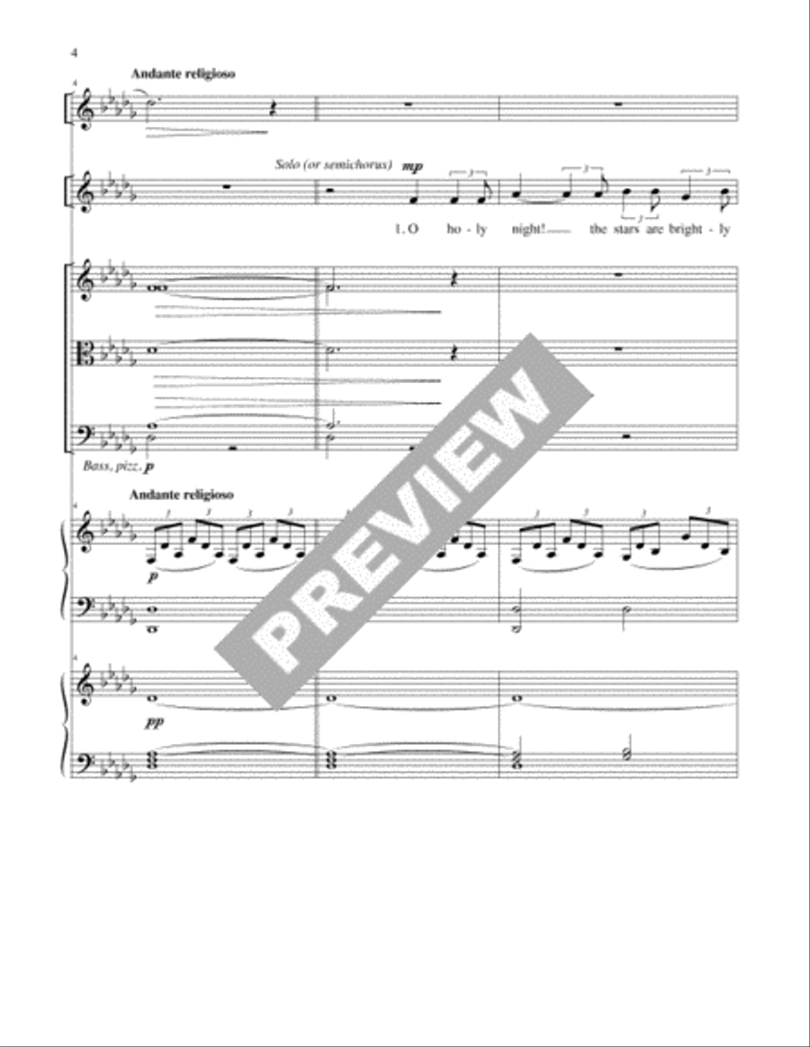 O Holy Night - Full Score and Instrument edition 4-Part scores gallery preview page 5