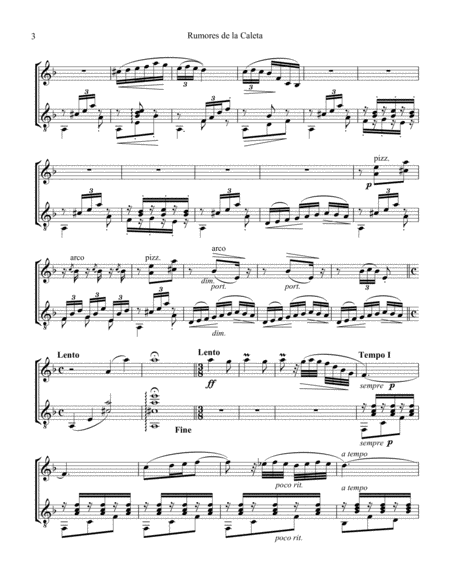Rumores de la Caleta Op. 71 No. 6 for violin and guitar image number null