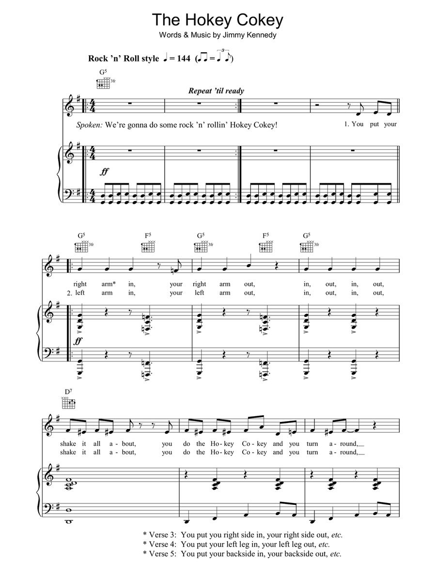 The Hokey Cokey Guitar scores gallery preview page 1