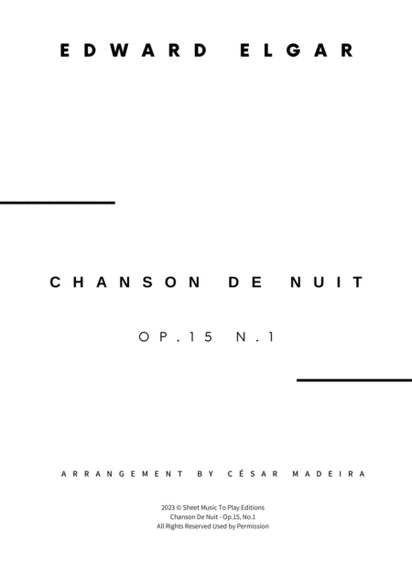 Chanson De Nuit, Op.15 No.1 - Bb Clarinet and Piano (Full Score) image number null