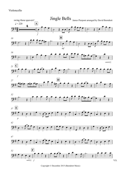Jingle Bells (Jazzy Style!) for Cello and Double Bass Duet image number null
