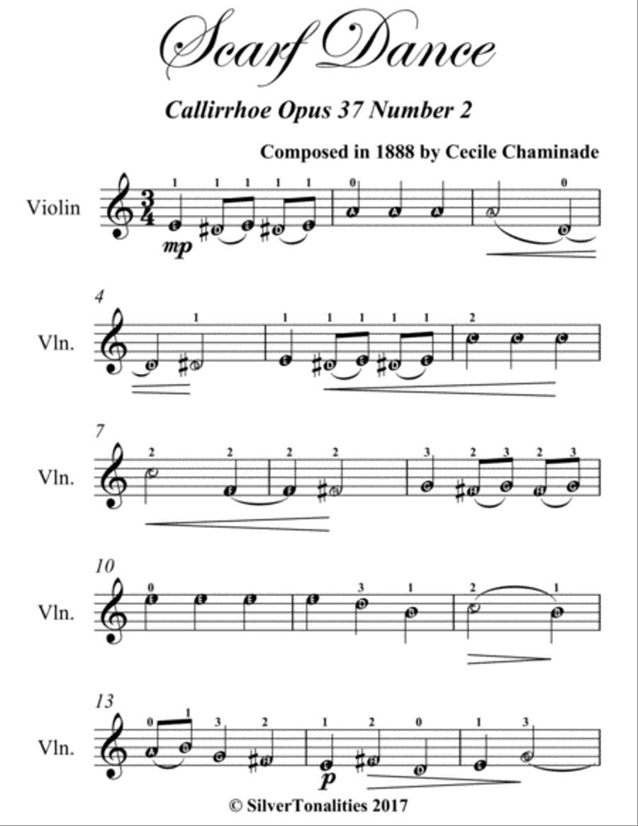 Scarf Dance Callirrhoe Opus 37 Number 2 Easy Violin Sheet Music Violin Solo scores gallery preview page 2