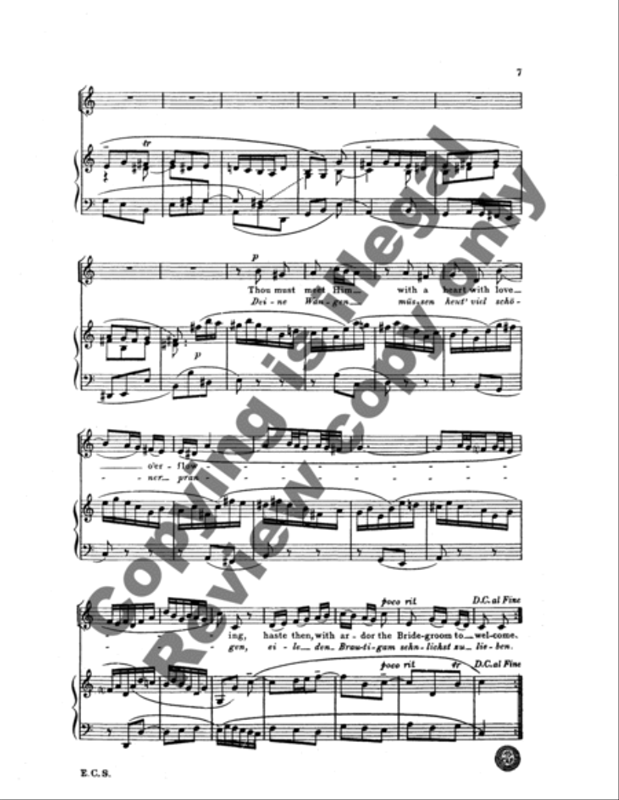 Christmas Oratorio: Prepare thyself Zion (Bereite dich, Zion) Unison Choir scores gallery preview page 8