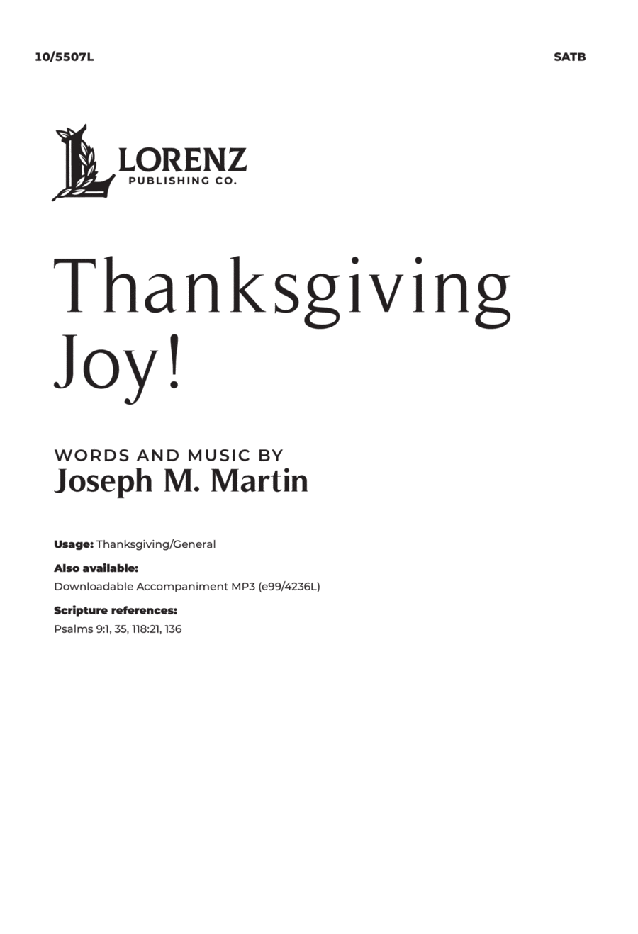 Thanksgiving Joy! 4-Part scores gallery preview page 1