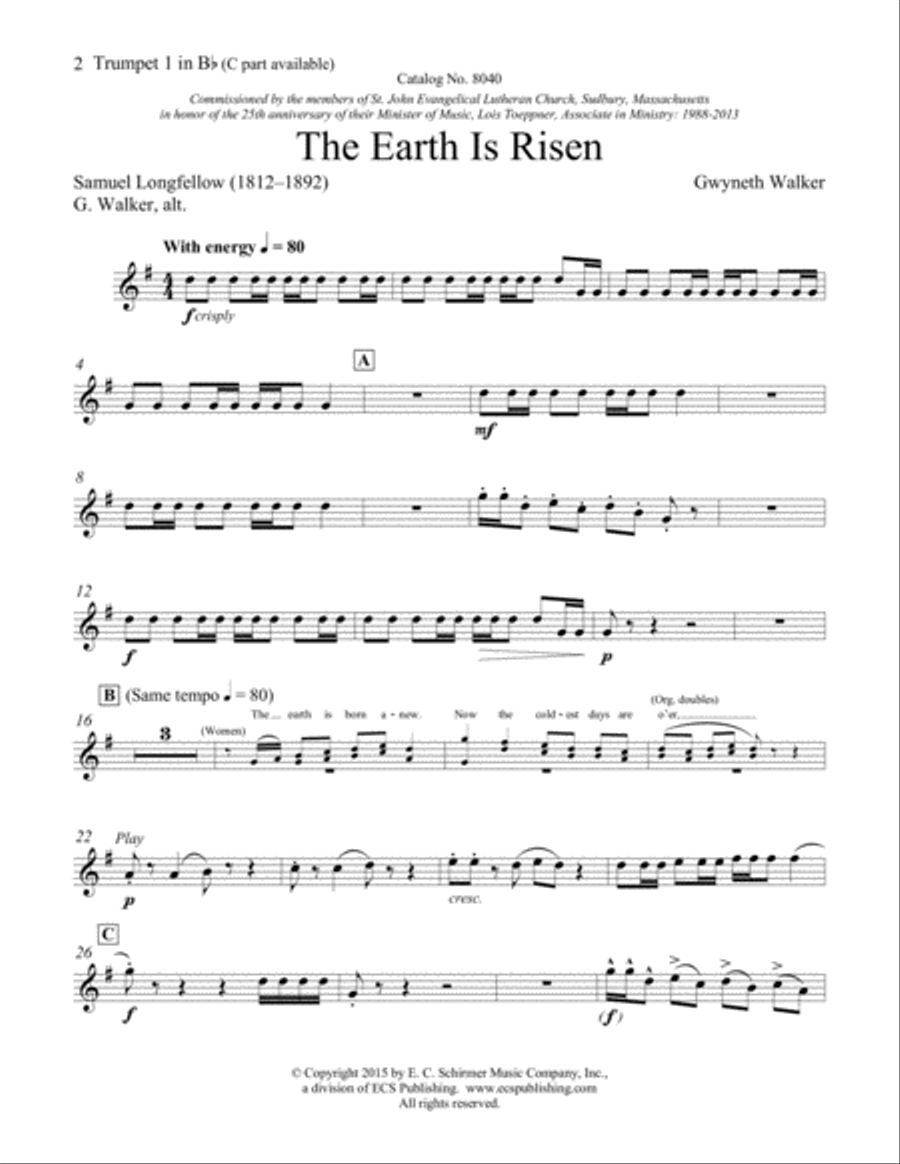 The Earth Is Risen Choir scores gallery preview page 1