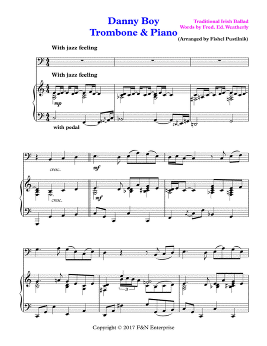 "Danny Boy" for Trombone and Piano image number null