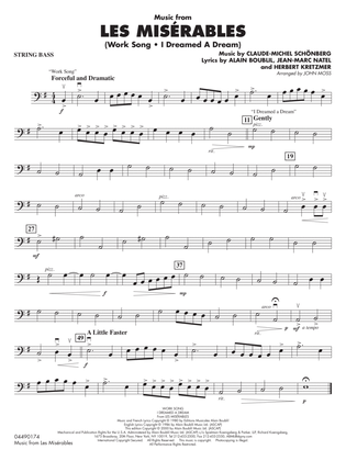 Book cover for Music from Les Misérables (arr. John Moss) - String Bass
