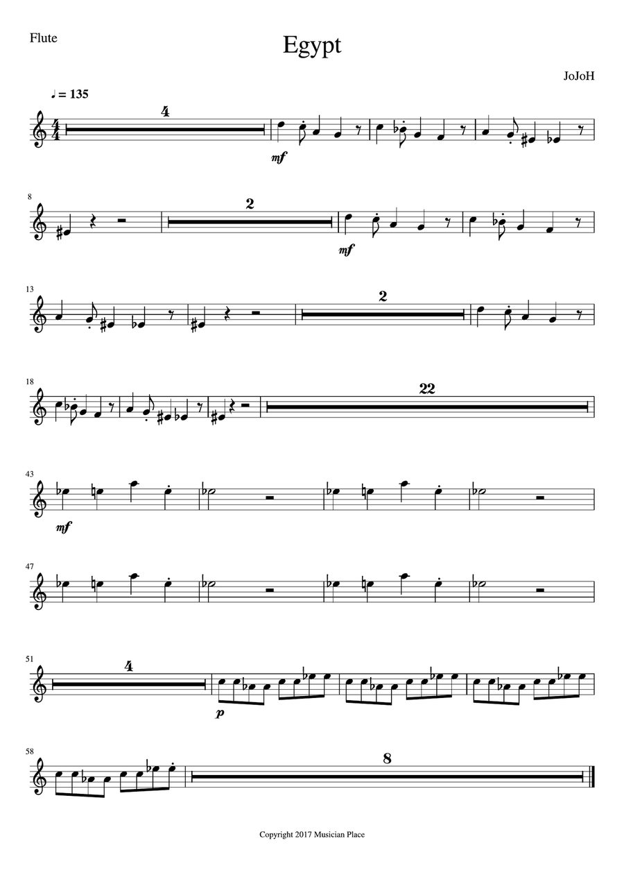 Egypt - Flute Egypt - Flute Concert Band scores gallery preview page 1
