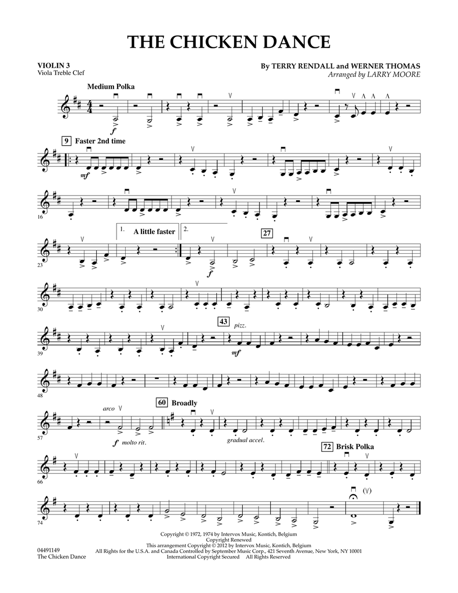 Chicken dance hot sale accordion sheet music