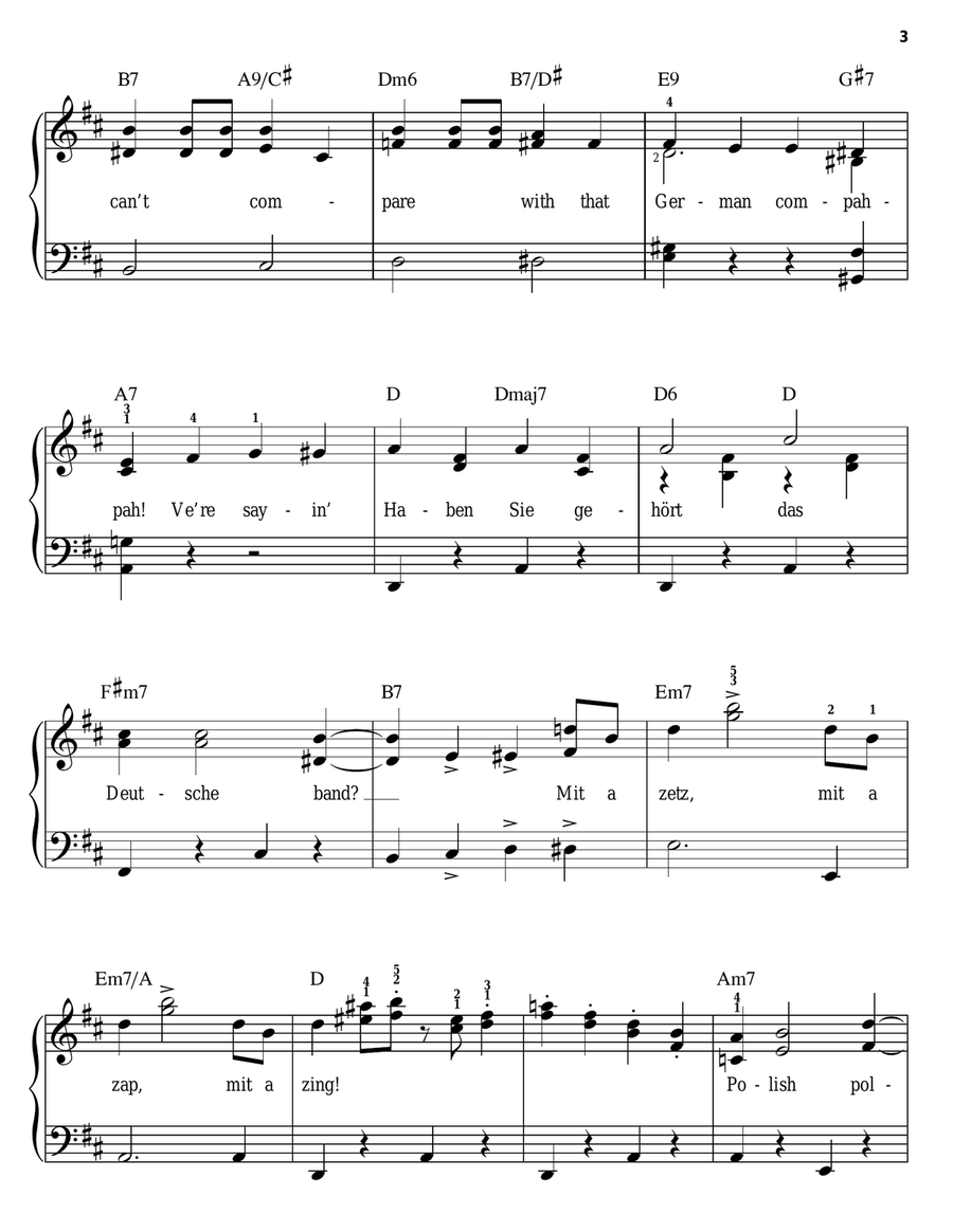 Haben Sie Gehort Das Deutsche Band? (Have You Ever Heard The German Band?) Easy Piano scores gallery preview page 3