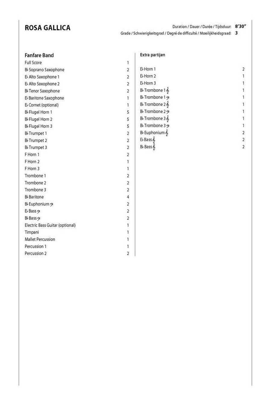 Rosa Gallica Rosa Gallica Fanfare Band scores gallery preview page 2