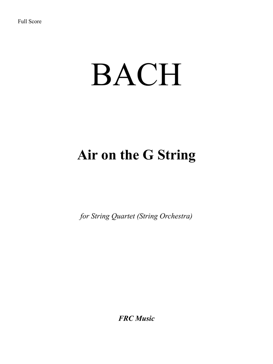 Air on the G String (for String Quartet or String Orchestra) String Quartet scores gallery preview page 2