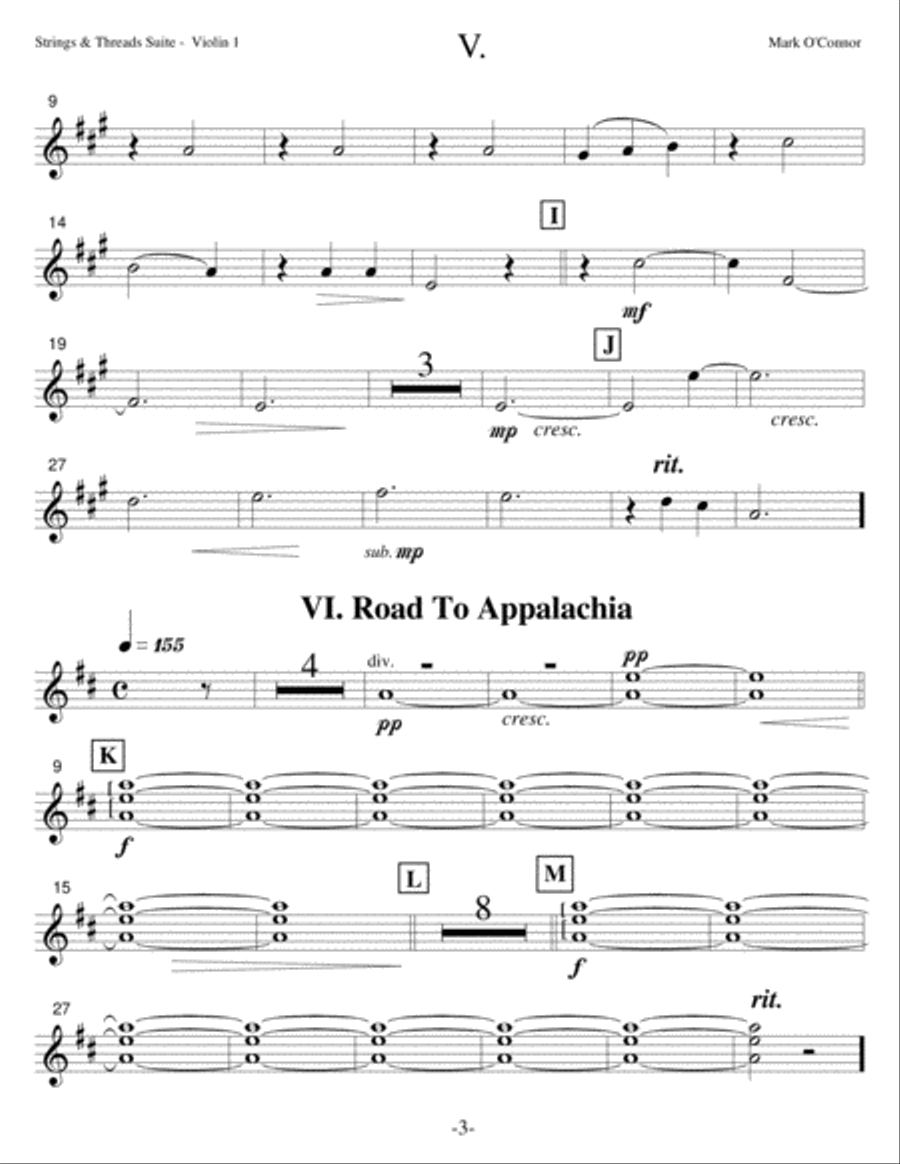 Strings & Threads Suite (string parts - for violin and string orchestra) String Orchestra scores gallery preview page 6