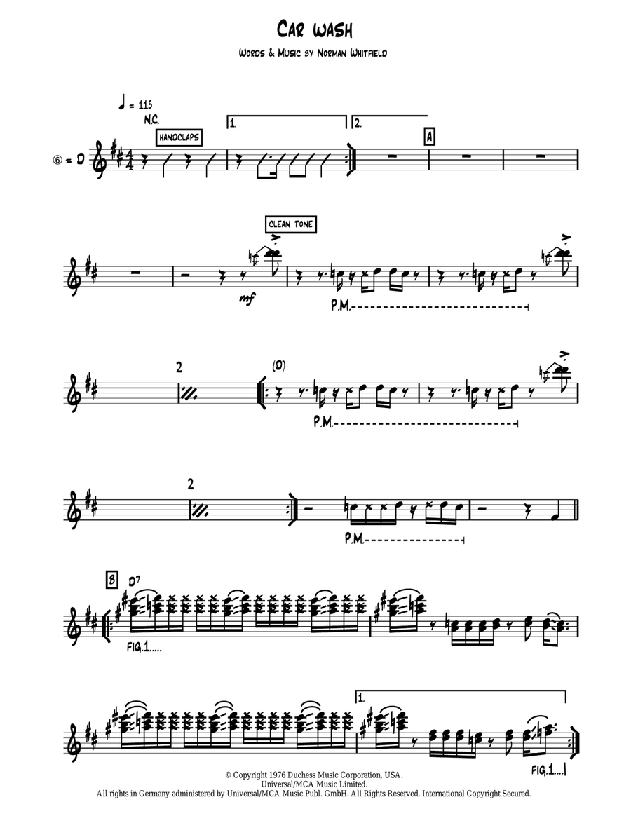 Car Wash Acoustic Guitar scores gallery preview page 1