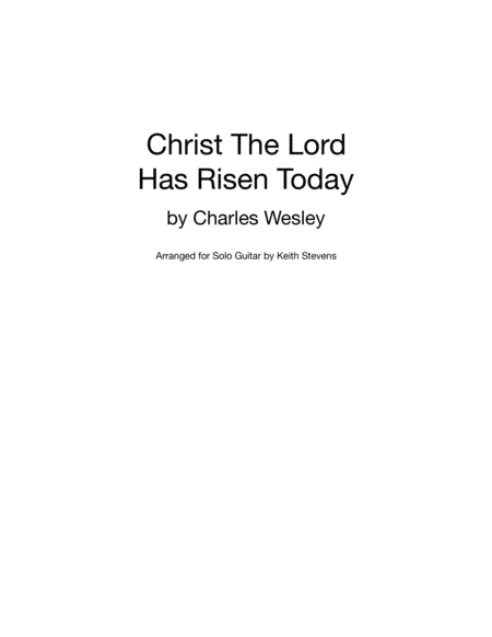 Christ The Lord Has Risen Today for solo guitar image number null