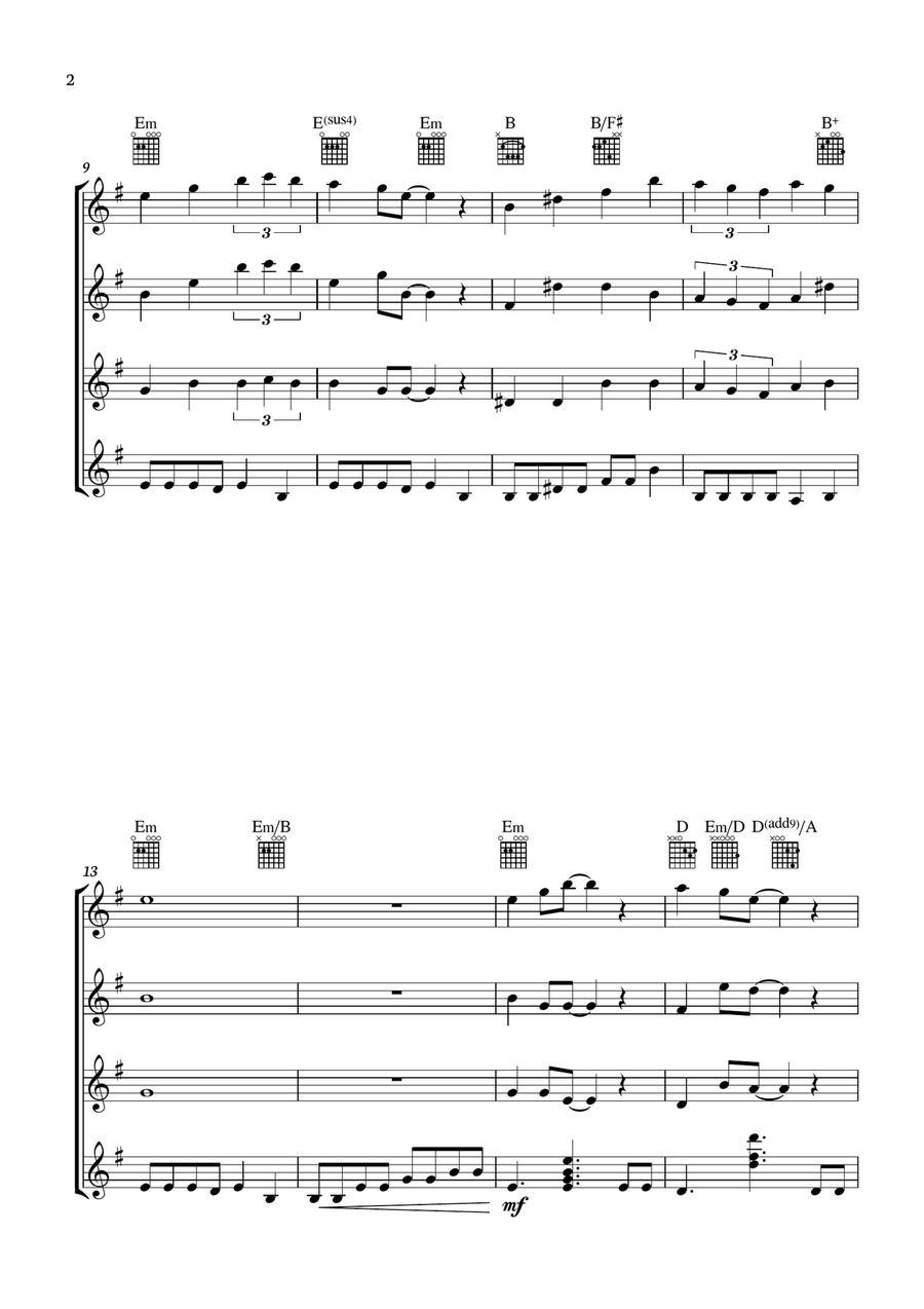 Theme From Spider Man Guitar Ensemble scores gallery preview page 2