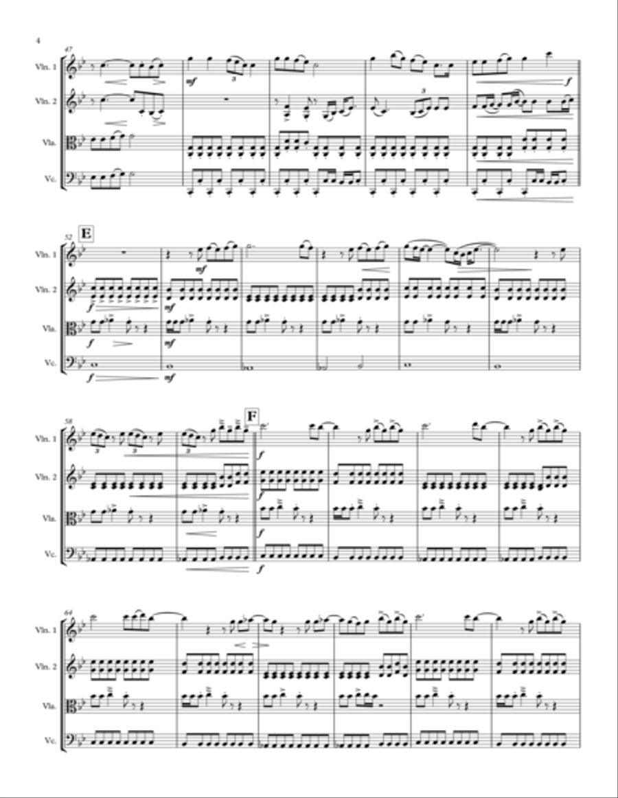 Rolling In The Deep String Quartet scores gallery preview page 4