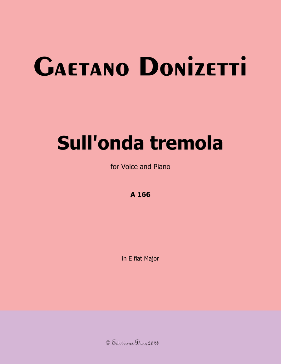 Sull'onda tremola, by Donizetti, in E flat Major Piano, Vocal scores gallery preview page 1