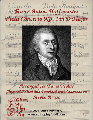 Viola Concerto in D Major, arranged for Three Violas