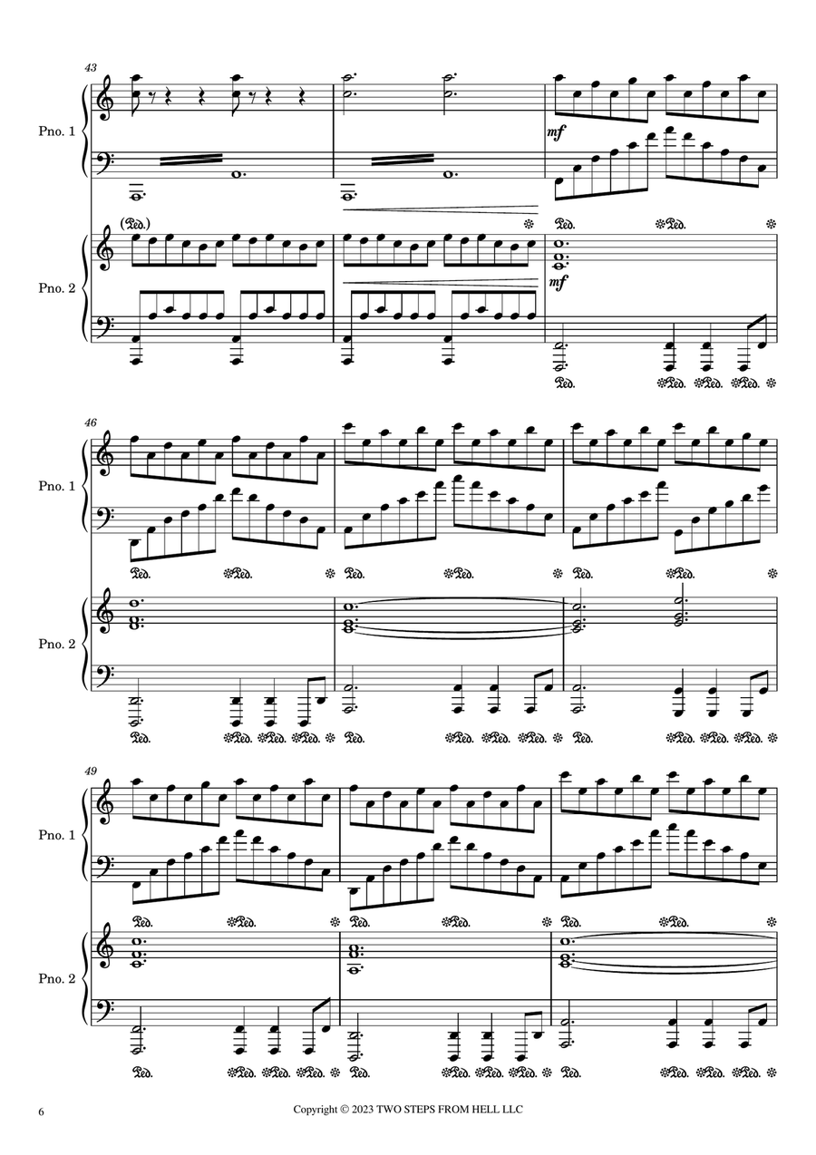 Nero - Trailer Piano Duet scores gallery preview page 6