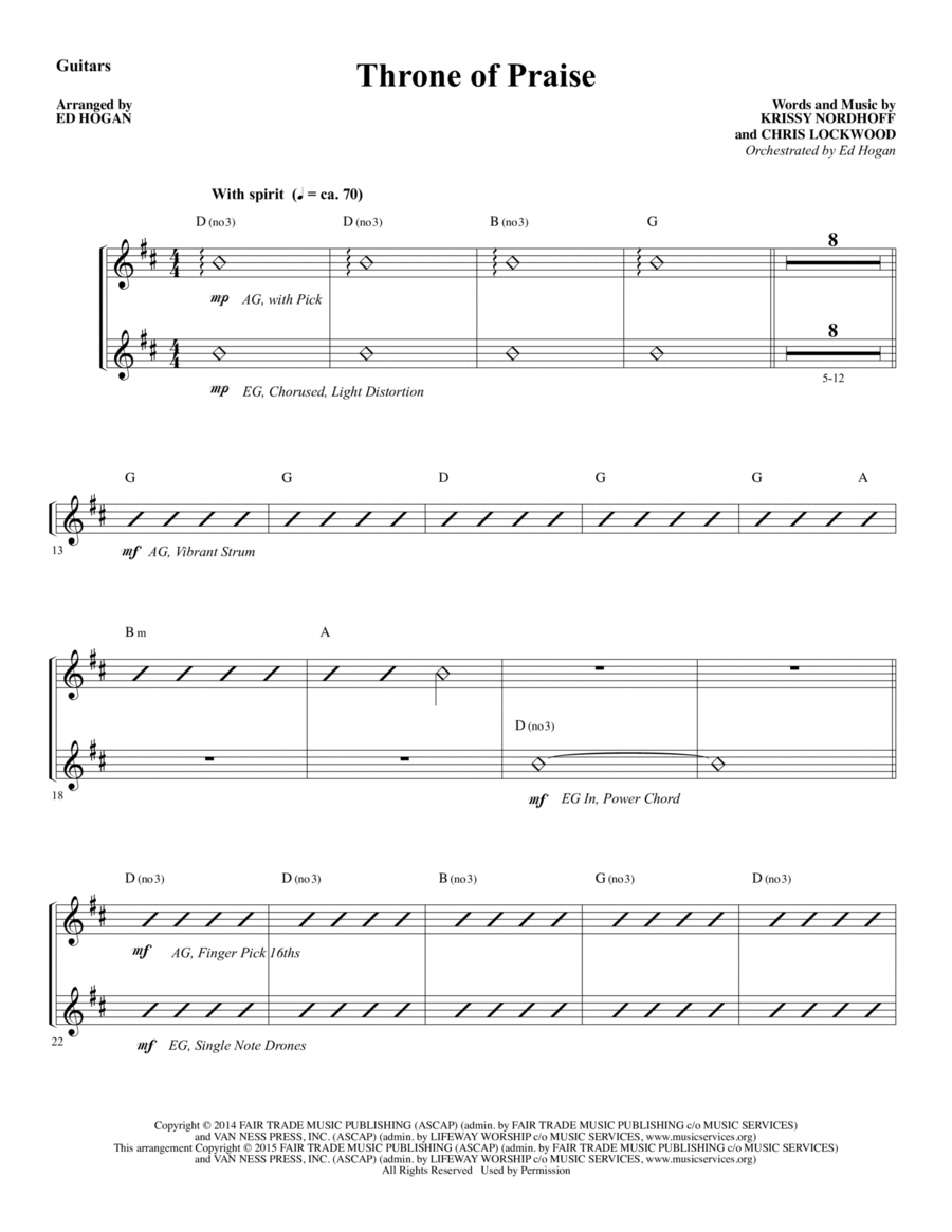 Throne of Praise - Guitar Choir scores gallery preview page 1