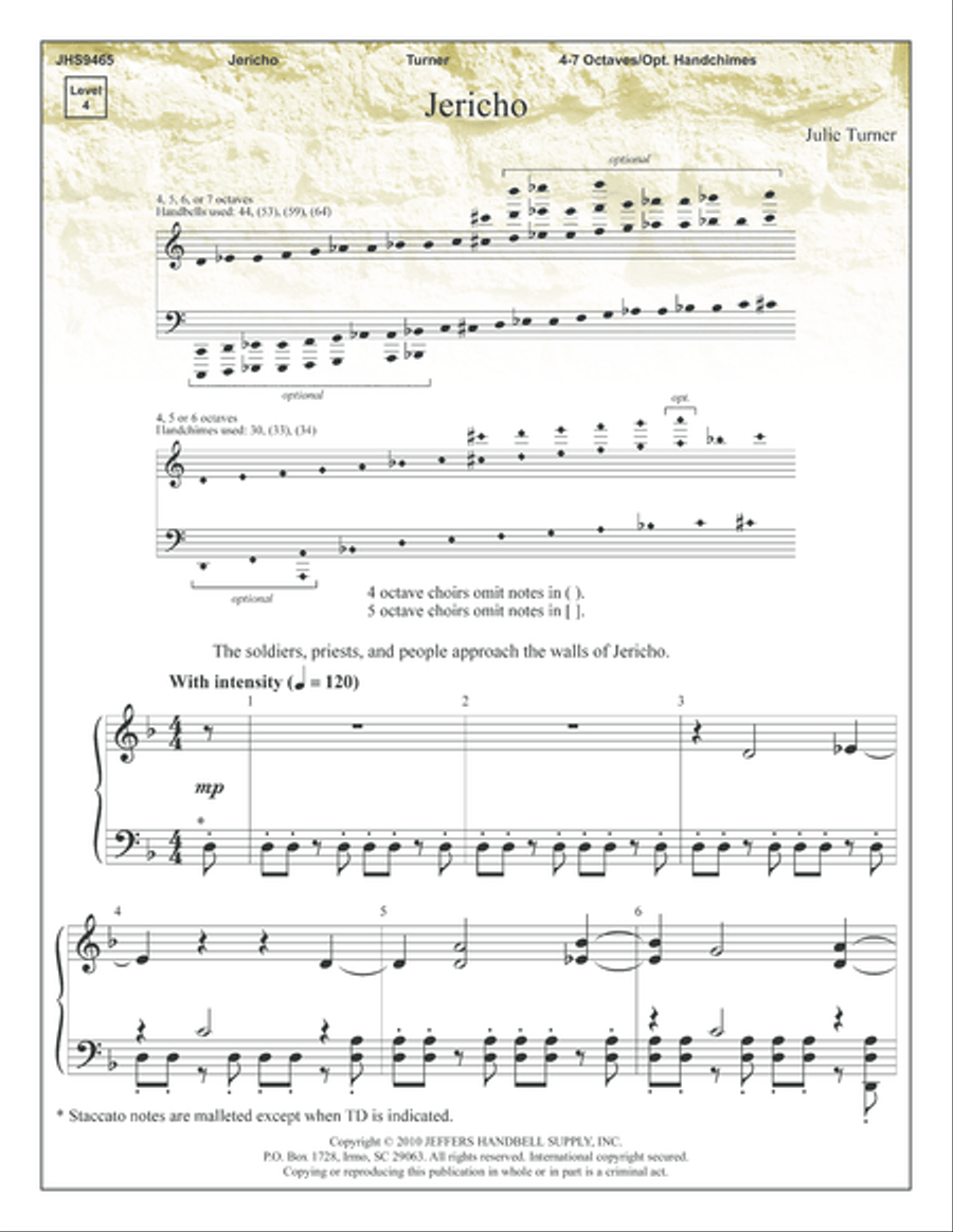 Jericho Jericho Handbell Choir scores gallery preview page 1