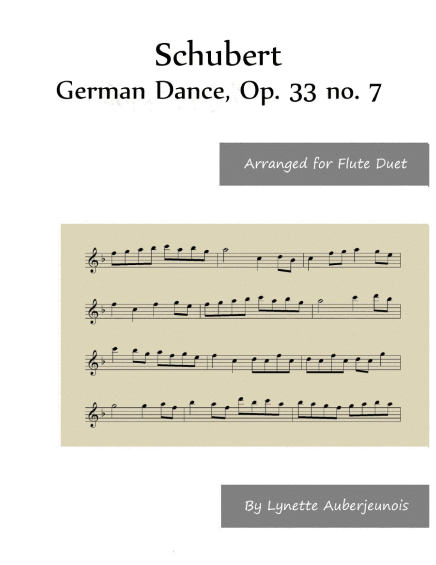 German Dance, op. 33 no. 7 - Flute Duet image number null