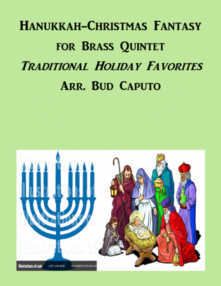 Book cover for Hanukkah-Christmas Fantasy for Brass Quintet