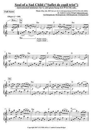 Soul of a Sad Child ("Suflet de copil trist") - miniature for G-clef piano/harp (GCP/GCH) (from my P