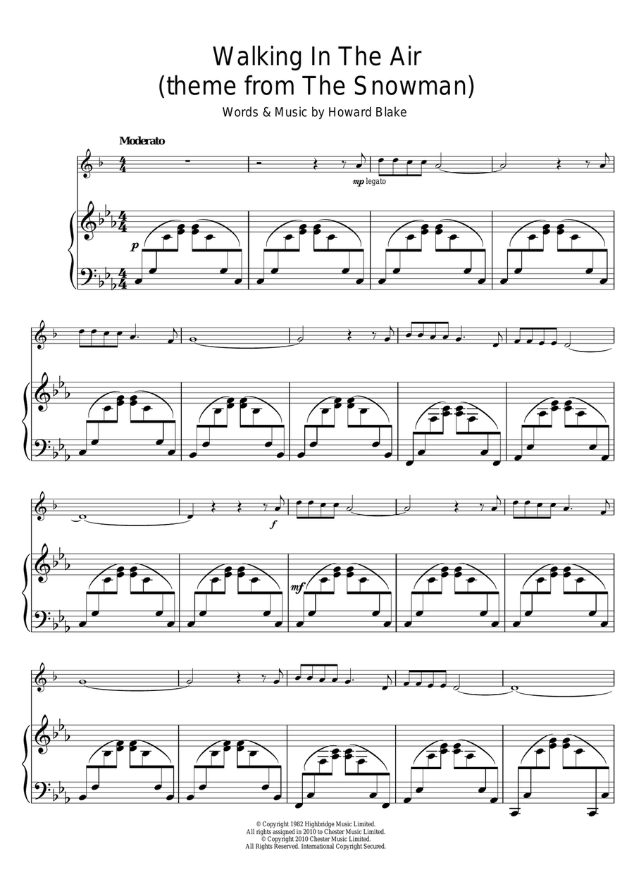 Walking In The Air (theme from The Snowman) Trumpet Solo scores gallery preview page 1
