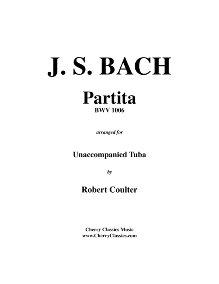 Partita No. 3 BWV 1006 for Unaccompanied Tuba image number null