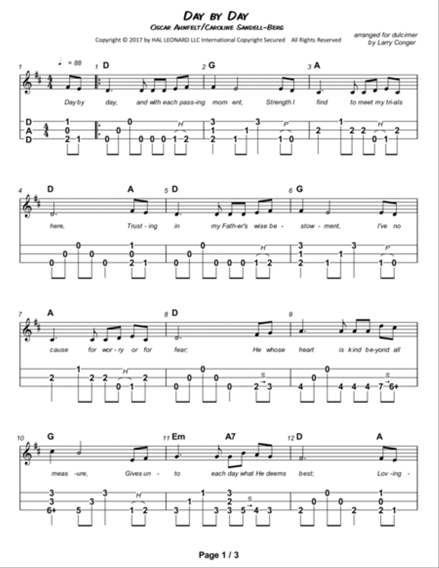 Day by Day Dulcimer scores gallery preview page 2