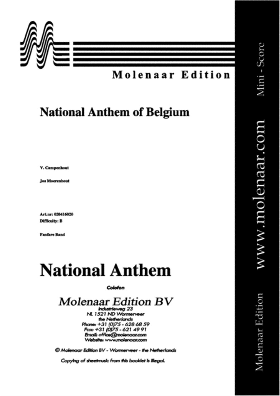 National Anthem of Belgium Fanfare Band scores gallery preview page 2