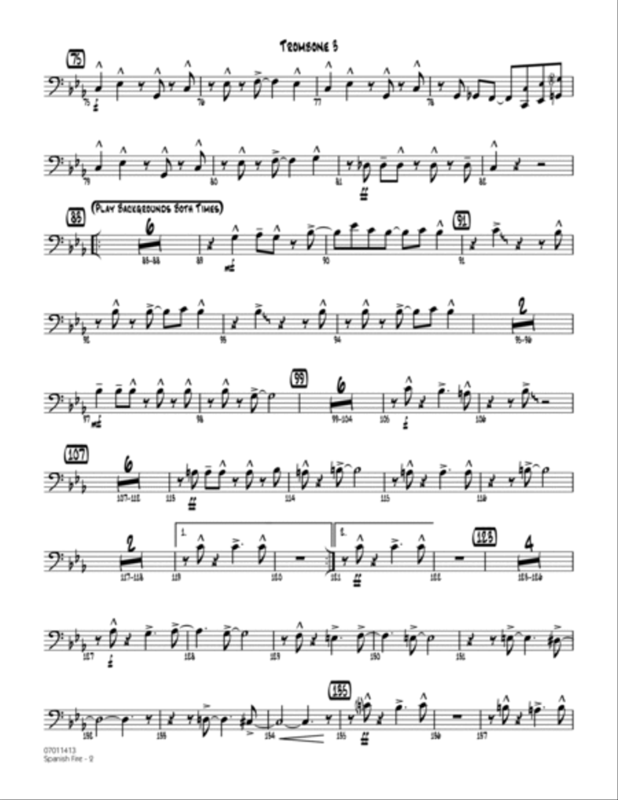 Spanish Fire - Trombone 3 Jazz Ensemble scores gallery preview page 2