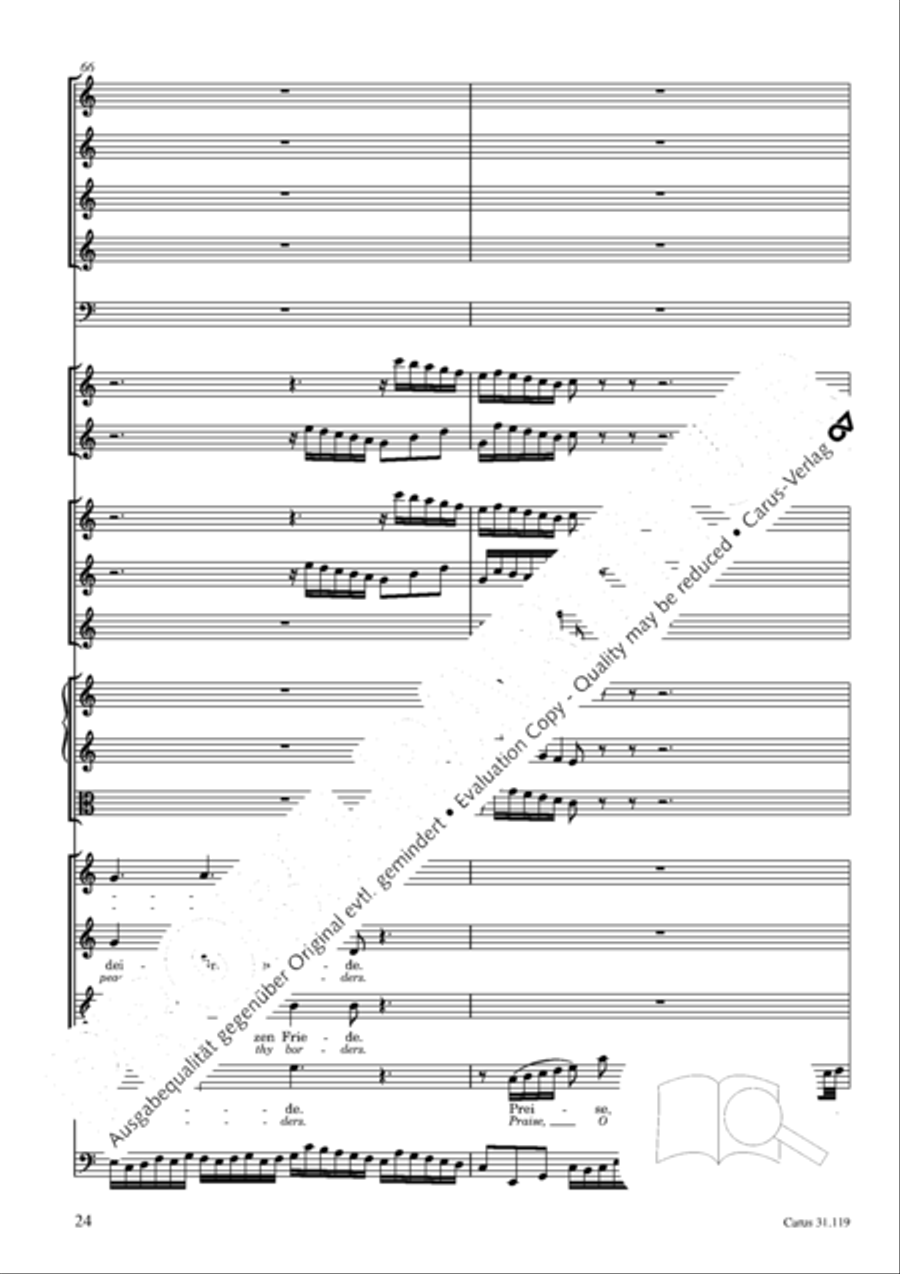 Praise the Lord, O Jerusalem (Preise, Jerusalem, den Herrn) 4-Part scores gallery preview page 25