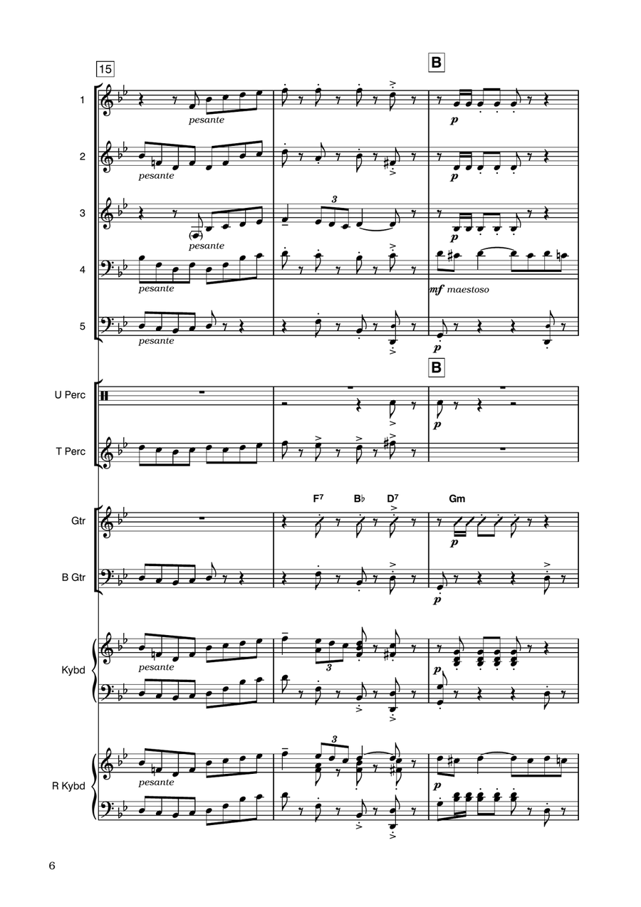 Toreador's Song - in G for flexible ensemble Bass Guitar scores gallery preview page 6